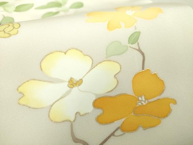 限定‼️激安‼️ 白塩瀬　九寸名古屋帯　枝花文　金彩　正絹 塩瀬 九寸名古屋帯 枝花文 金彩 正絹 逸品 【公式通販】