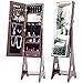 QVUUOU Fashion Simple Jewelry Storage Mirror Cabinet With LED Lights,For Living Room Or Bedroom (Bronze + MDF)
