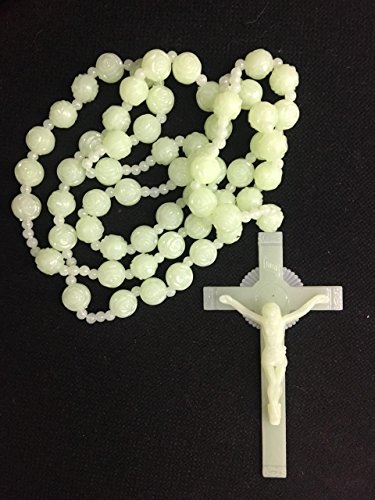 CLGIFT Glow in the Dark Rosary Necklace Giant Beads Large Long Room Decoration Rosarie 35"
