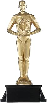 Decade Awards Male Achievement Trophy - 8 Inch Tall - Golden Achievement Award - Celebrate Success, Triumph and Victory in All Endeavors - Engraved Plate on Request