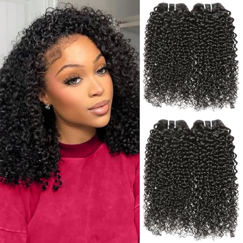 Kinky Curly Human Hair Bundles 14 16 18 20 Inch
