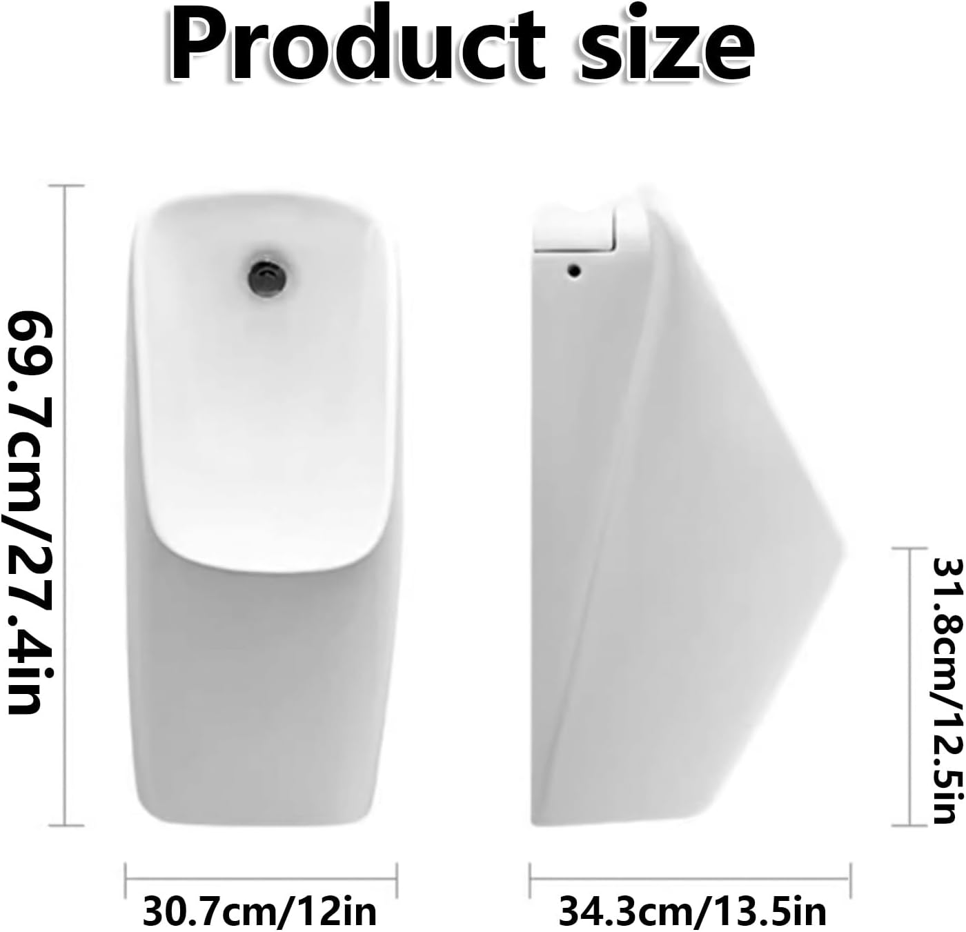 Commercial Wall Mounted Men's Adult Urinal, Urinals for Men Spill Proof, Inductive High Efficiency Flushing Urinals Trough(White)