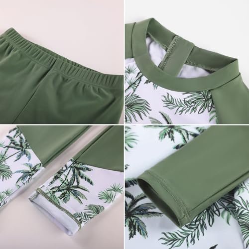 Image of GRACE KARIN Girls Long Sleeve Swimsuit Mermaid Bathing Suit Rash Guard Swimwear 4 Piece Size 5-12