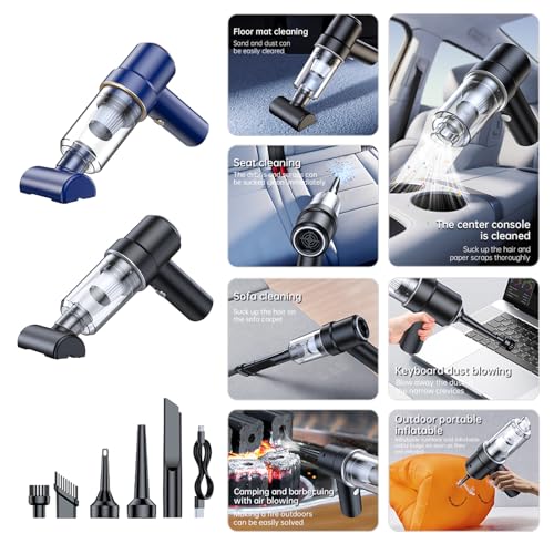 Image of Vacuum Keyboard Cleaner Cordless Brushless Motor Portable Compressed Air Duster with LED Light Portable Car with Blower