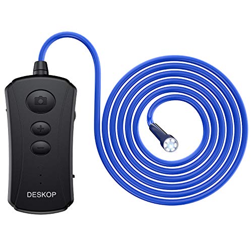 Wireless Endoscope Inspection Camera, 2.0MP HD WiFi Borescope Zoomable Snake Camera Semi-Rigid Adjustable Lights IP67 Waterproof for Android iOS with Hook Magnet Side Mirror Pipe Ball Kit, 16.5FT …