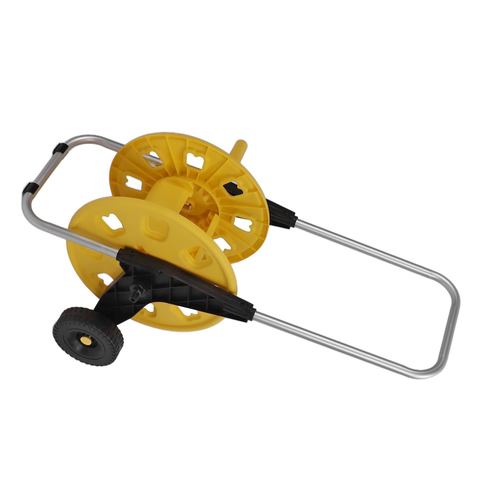 Carro resistente del carrete de la manguera para el jardín con el tipo manual del empuje de la capacidad de los 60m amarillo