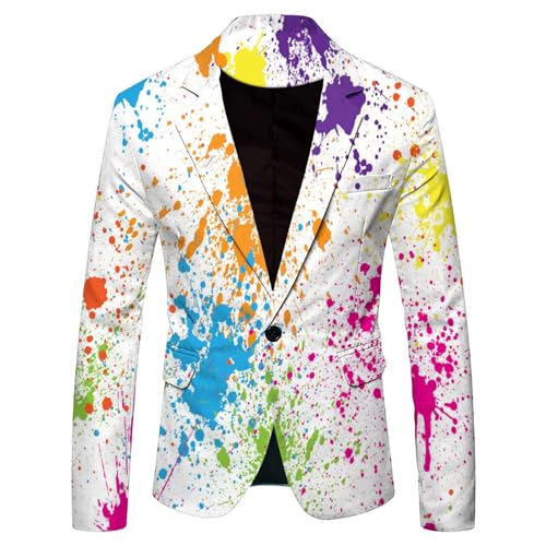 Blazer à paillettes pour homme costume de smoking ajusté multicolore