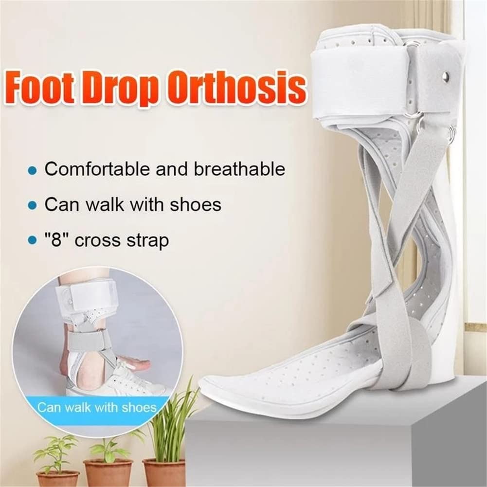 Soporte de órtesis de pie y Tobillo Férula de Resorte de Hoja AFO, Soporte de pie de caída Acolchado y Soporte de pie de Tobillo para caída de pie, accidente cerebrovascular,Right,M