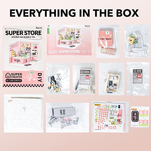 Wowood Model Building Set For Adults Super Creator, Building Blocks Toys Creative Miniature House Model Kits For Kids 8-12, Stem Projects Diy Crafts/Hobbies For Teens&Adults (Double Joy Bubble Tea) #TOP7
