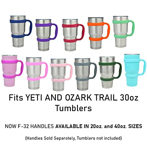 F-32 Handle - 19 Colors - 30Oz Size - Compatible With 30 Oz Yeti And 30 Oz. Ozark Trail Tumbler Travel Mug (30Oz, Hot Pink (Neon)) #TOP4