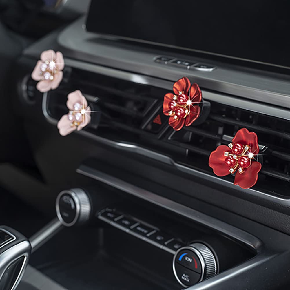 Clip Per Aromaterapia Auto A Forma Di Fiore E Ape – Diffusore Per Bocchetta D'aria Con Strass E Perle – Deodorante Auto Elegante – Confezione Da 3 - 5