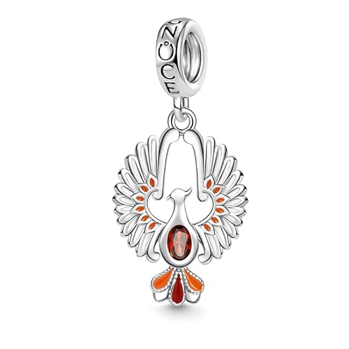 GNOCE Wolf Dreamcatcher Pendentif Charm 925 Sterling Silver Phoenix Charms for Charms Bracelet Gift for Women Fit Collier/Bracelet (Phénix) Cover