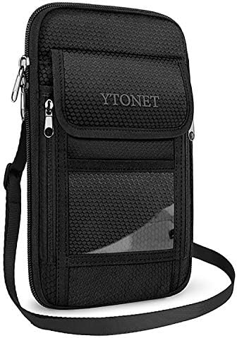 Travel Neck Wallet with RFID Blocking, Anti Theft Zipper Passport Holder, Document Organizer & Money pouch for Women Men to Traveling, Black