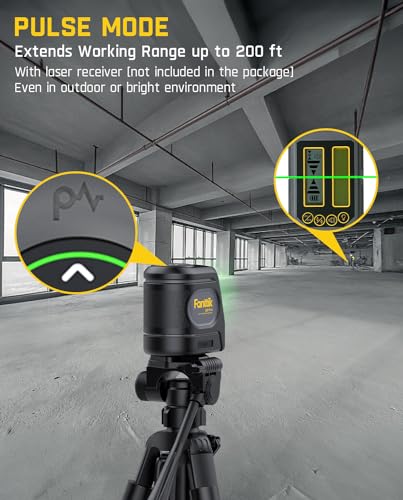 Fanttik D2 PRO Laser Level, Self-leveling Laser Level with LED Screen, 200 ft Outdoor Green Cross Line, 130° Vertical Beam Spread Cover, 2600 mAh Rechargeable Battery, 360° Magnetic Base