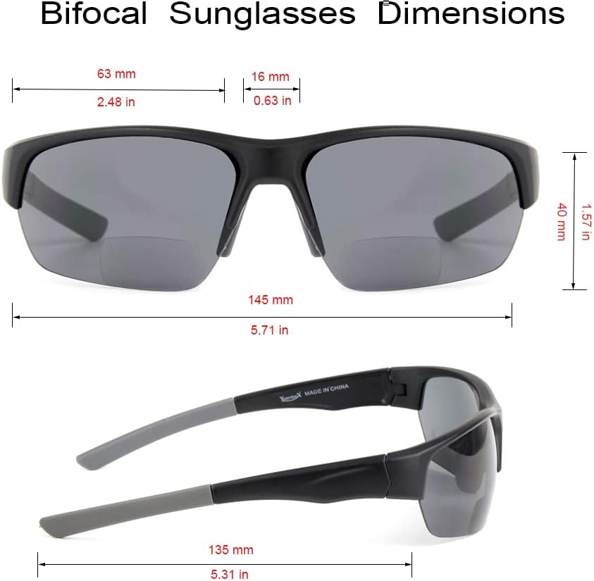 3 Pack Bifocal Reading Sunglasses for Men and Women with Adjustable Nose Pad,Tinted Sun Readers Wrap Around - Image 3