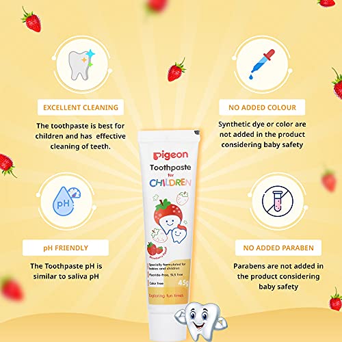 Image of Pigeon Children Toothpaste, Fruit Punch, 45g & Pigeon Children Toothpaste Strawberry (45g)