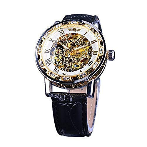 Winner Diamond Retro Flower Display - Reloj de pulsera para hombre, diseño...