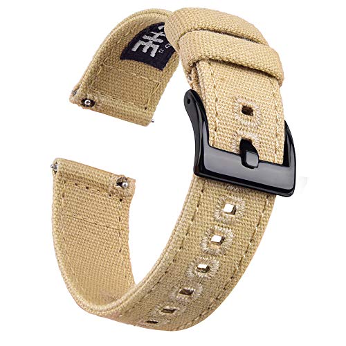Image of Ritche Christmas Gift Canvas Vintage Quick Release Watch Band 18mm 20mm 22mm 24mm Replacement Watch Straps for Men Women, White Elephant Gifts, Stocking Stuffers for Men, Father's Day gifts