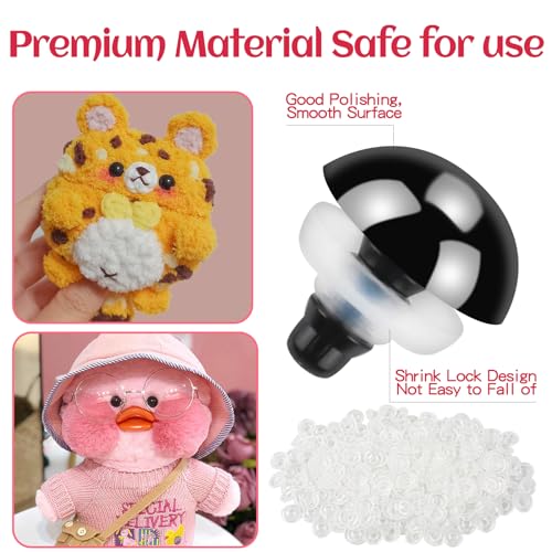 image for ywevyezc 1000 Pcs 6-14mm Safety Eyes and Noses for Crochet, Black Plas