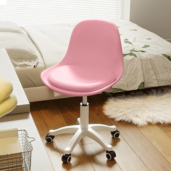 Silla de Oficina para el hogar/Silla de Maquillaje con cojín Acolchado Suave, Altura Ajustable, para Oficina doméstica