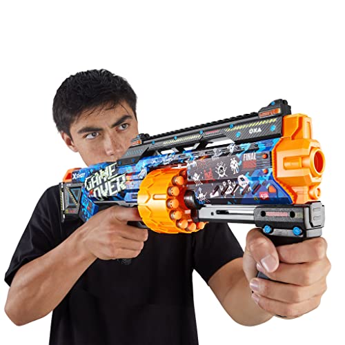 Image of X-Shot Skins Last Stand - Game Over - Spring Pressure Dart Blaster with Drum Magazine, 16 Darts & Unique Look