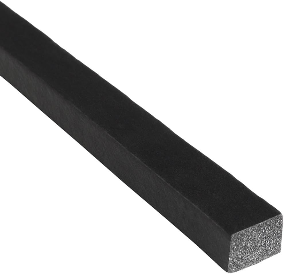 TRIM-LOK Ribbed Rectangle Rubber Seal with 3M Bonded Tape, 0.25-Inch Height, 0.5-Inch Width, 100-Foot Length, EPDM Foam Weather Stripping for Door Frame, Window Insulation, Vehicles, and Boats