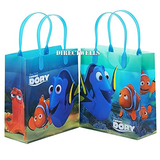 Finding Dory Disney Authentic Licensed Party Favor 12 Reusable Medium Goodie Gift Bags 8"