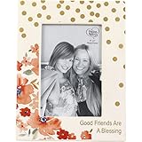 Precious Moments Floral Good Friends Are A Blessing Ceramic Photo Frame 185083 Marco de Fotos, Talla única