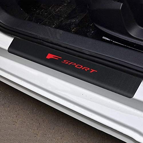 Mynew 4Pcs Car Door Sill Plate Protectors Car Door Sill Stickers F Sport fit for ISF GS RX NX RX350 ES IS250 ES350 LX570 Car Interior Accessories (RED)