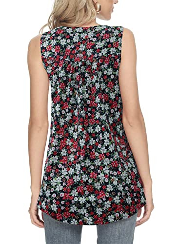 Womens Sleeveless Tops Flowy Tank Tops For Women To Hide Belly Floral L #TOP3