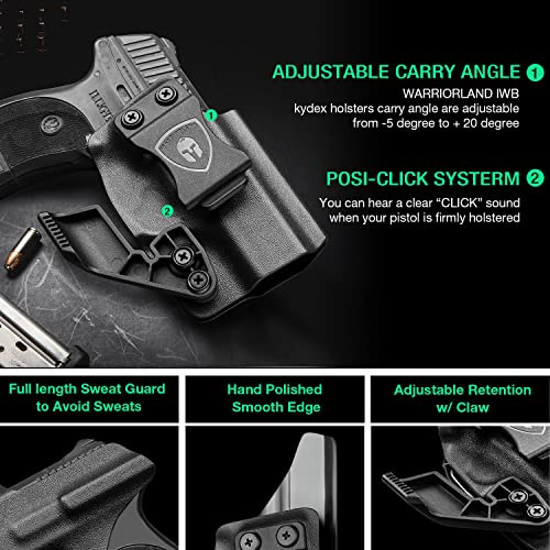 Ruger Lc9 Holster, Iwb Kydex W/Claw & Red Dot Ready, Tailored For Ruger Lc9 / Lc9S / Ec9S / Lc380 Pistol, Inside Waistband Appendix Carry, Adj. Posi-Click Retention & Carry Angle, Right Hand #TOP3
