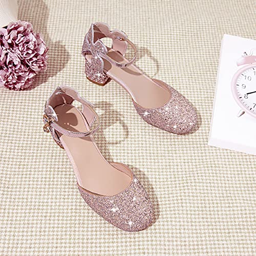 Girls Sandals 4.5cm Low Heel Dress Close Toe Sandals Flower Wedding Party For Little Kid/Big Size 4 Toddler Girl Sandals3