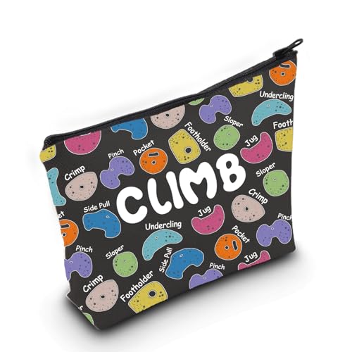 Rock Climber Gift for Women Rock Climbing Cosmetic Bag Climb Gift Rock Climbing Bouldering Lover Gift (Climb Black Bag)