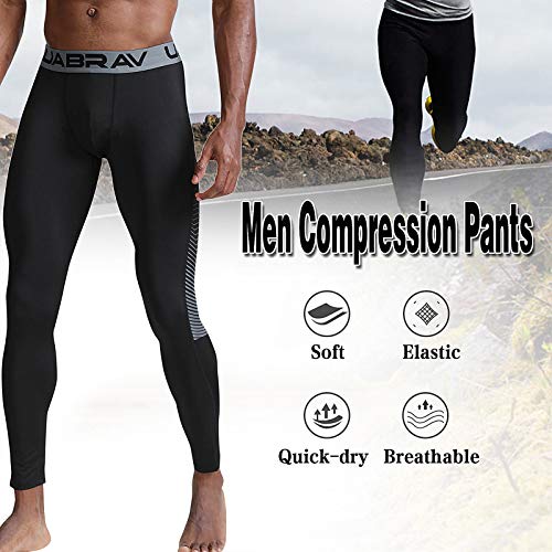 Ajcoflt Calças de compressão masculina respirável elástica de secagem rápida collants de treino espo