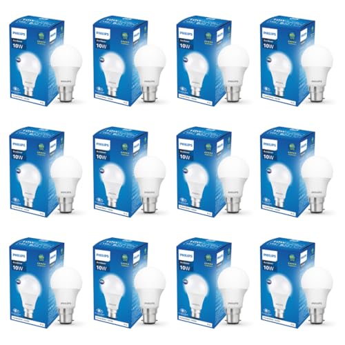 Image of Philips Ace Saver 10W B22 LED Bulb,900lm, Cool Day Light, Pack of 12