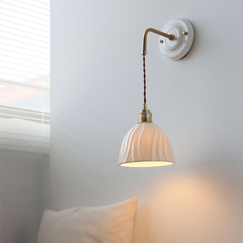 SKYGOO Accesorios de iluminación de diseño para alojamiento en Familia, lámpara de Pared para Sala de Estar, Comedor, lámpara de Pared de Vidrio a Rayas Irregulares, lámpara de Pared para cabecera de