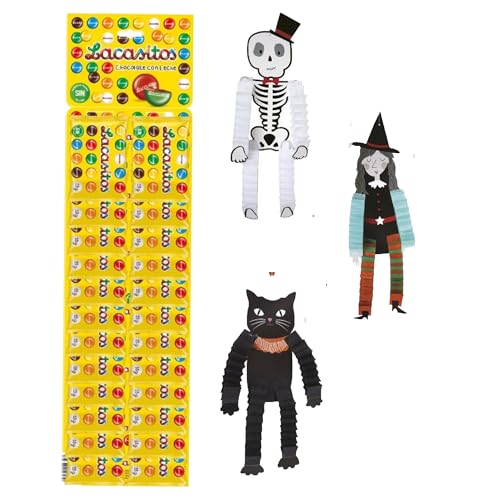 Pack de Halloween con Lacasitos Bolsitas 18G y Set De 3 Piezas De Decoración Para Halloween – Deliciosamente monstruoso