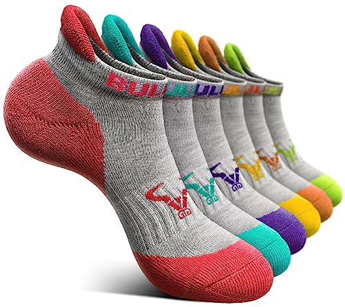 Image of BULLIANT Socks For Women 6Pairs-Womens Athletic Ankle Socks No Show Cushioned for Walking Running-Compression Arch Support