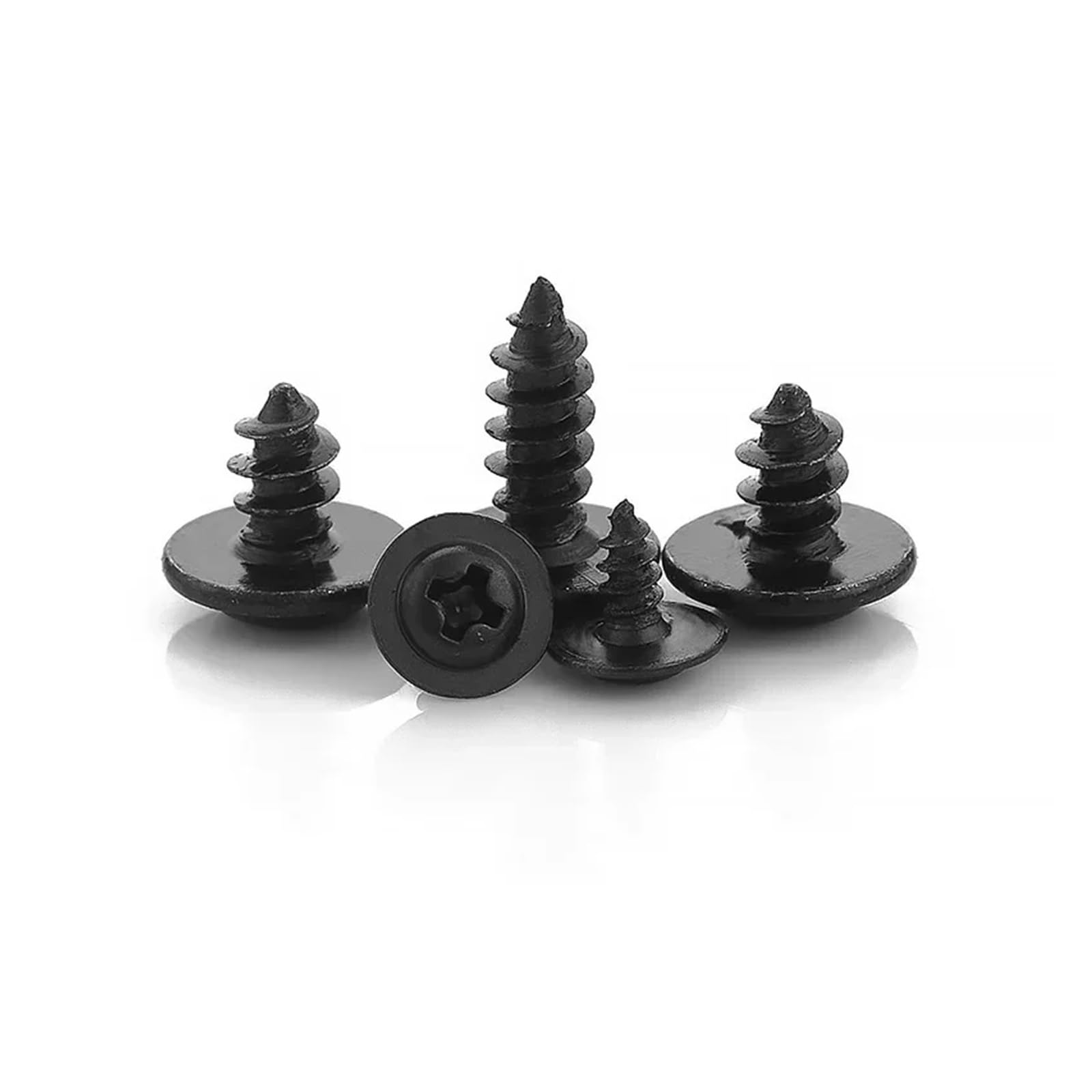 340 Pezzi/Scatola Viti autofilettanti a Testa a Croce Set a cilindrica Kit assortimento mobili Neri Acciaio al Carbonio M3/M3.5/M4/M5 Dadi Quadrati(5 Boxes)
