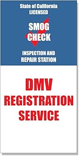 DMV Registration Service Smog Check Inspection Decal Sticker Retail Store Sign - 19.5 x 48 inches