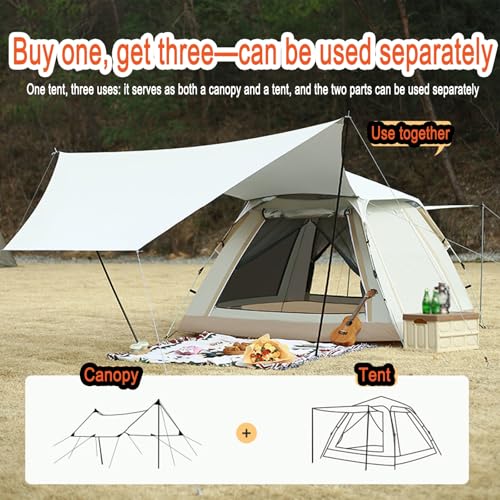 Carpa desmontable grande con toldo, pop up impermeable y resistente al viento miniatura 2
