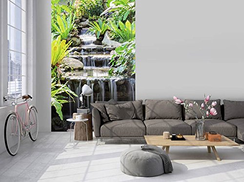 Poster Vertical Papier Intissé Jungle Tropical Bambou - 60x240 Cm, Décoration Murale Trompe-l'œil, Qualité HD, Fabriqué En France