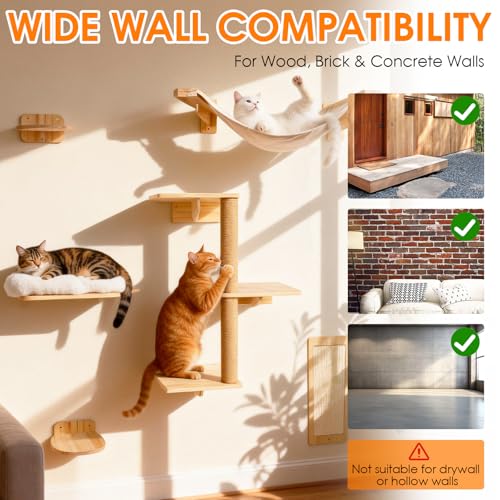 Sistema de estantes para gatos 6 en 1 blanco miniatura 7