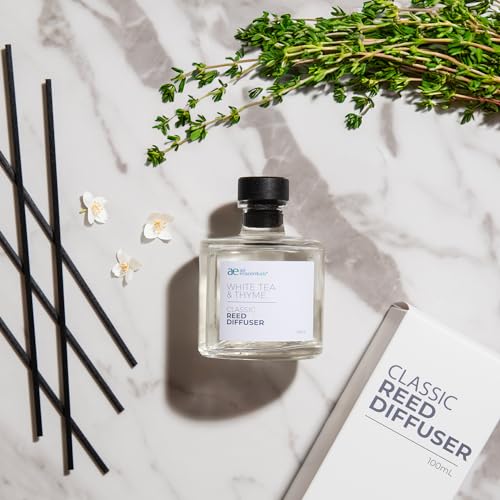 Air Esscentials CLASSIC-REED-WT&T White Tea & Thyme Reed Diffuser Set - Decorative Fragrance Diffuser & Oil For Bathroom & Home | Long-Lasting Aroma | Natural Scent Sticks | Essential Oils & Botanicals thumb #2