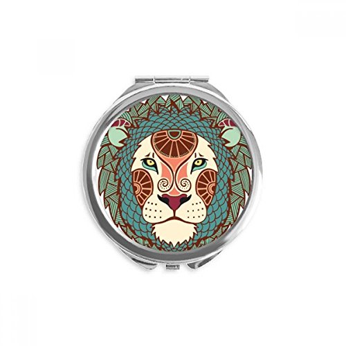 Miroir rond de poche constellation Lion idée cadeau astrologie zodiaque multicolore