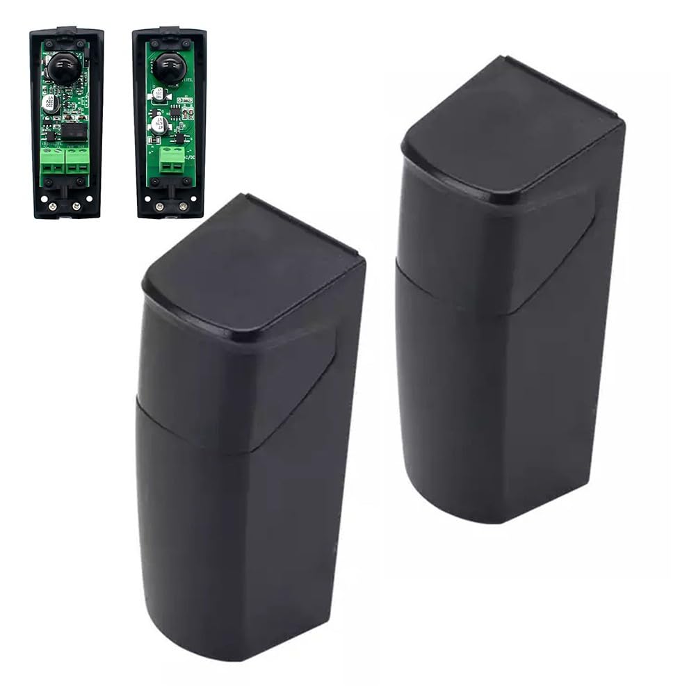 Sensor de haz de seguridad infrarrojo inalámbrico para puerta de garaje automática, impermeable IP55, distancia de detección de 5-15 m, funciona con pilas (2 AAA), con función de autodetección
