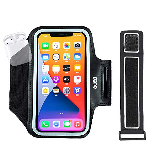 Sportarmband Kompatibel mit iPhone 11/12 Pro Max, Handy Armband Joggen Mit Schlüsselhalter/Kabelfach/Kartenhalter