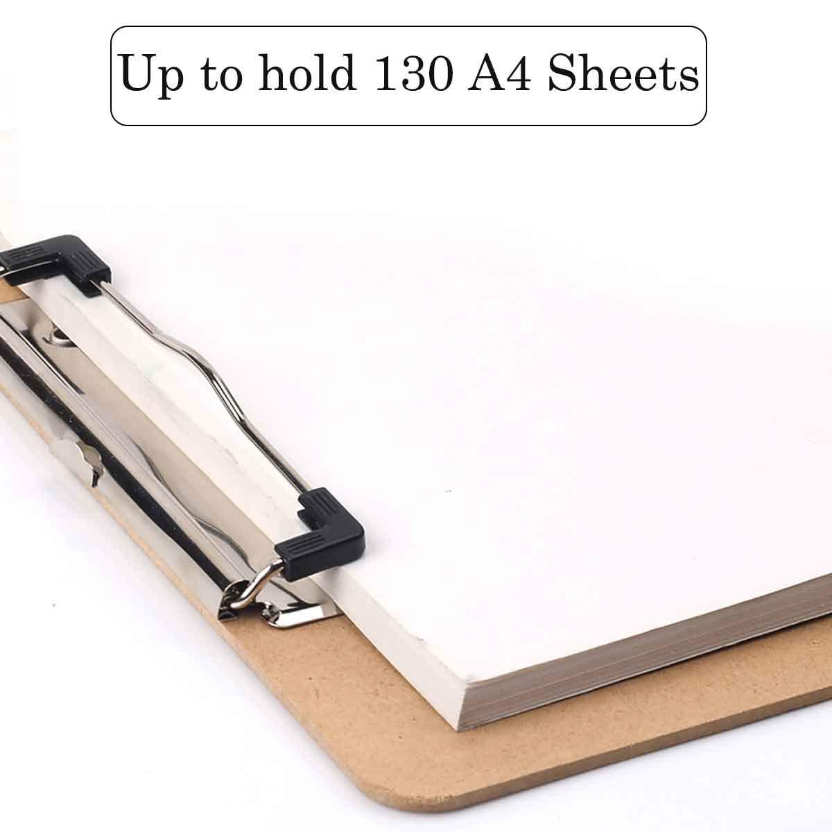 Portablocco con Ferma Documenti 10 Pezzi, Legno Clipboard con Risvolto con Foro per Appendere Ufficio, Lavoro, Classe, Ristorante