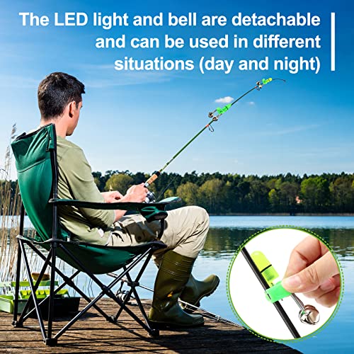 120 Pcs Led Night Fishing Rod Bait Alarm And Fishing Indicator Set 60 Pcs Dual Ring Fishing Bite Alarm 60 Pcs Glow Fishing Light Portable Fishing Accessories On Fishing Rod, Green And Red Light #TOP4