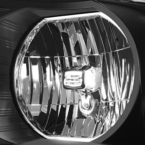 Dna Motoring Hl-Oh-F15004-Bk-Cl1 Pair Of Reflector Beam Oe Style Headlights Compatible With F-150 2004-2008 / Mark Lt 2006-2008,Black Clear Reflector #TOP2